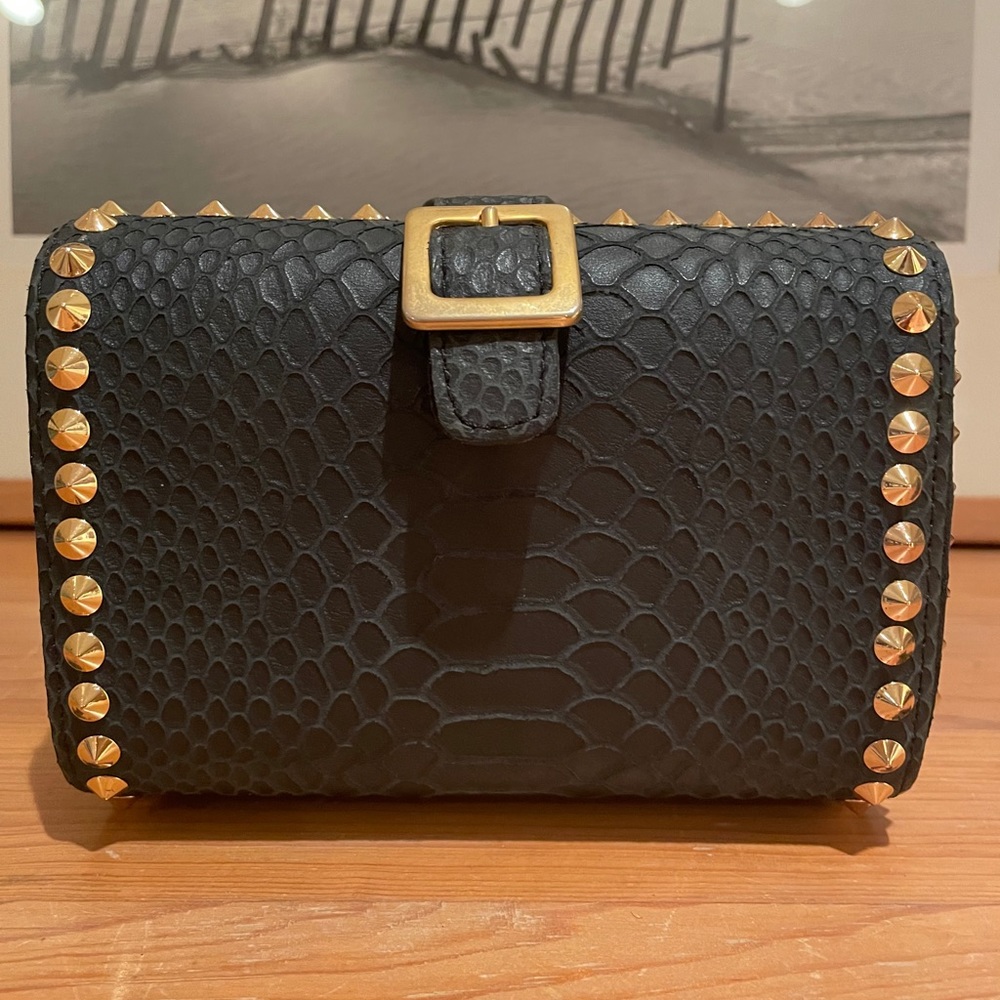 CC Skye Studded Snakeskin Clutch